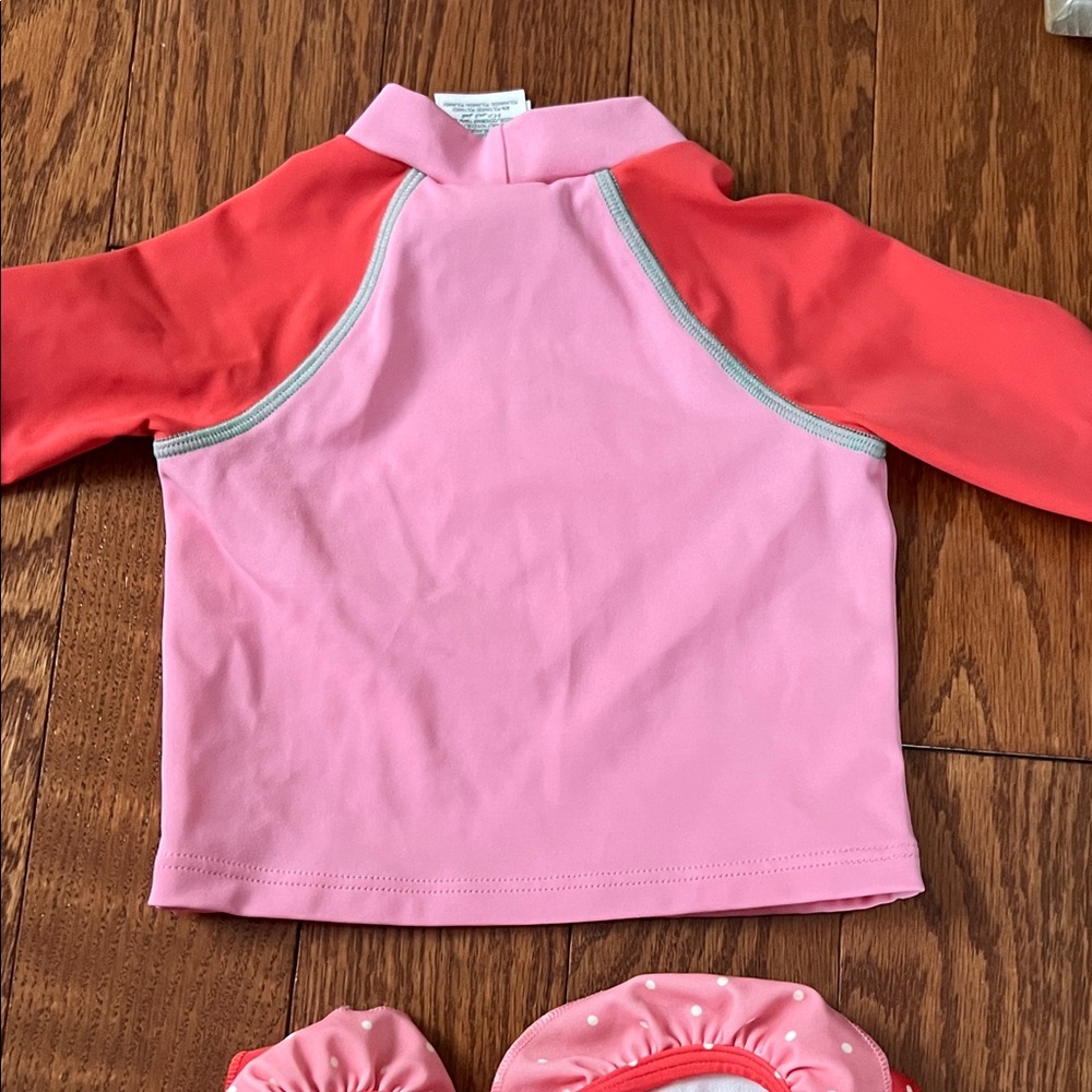 Baby Boden Pink and Red Strawberry Rashguard Set - Picture 5 of 5